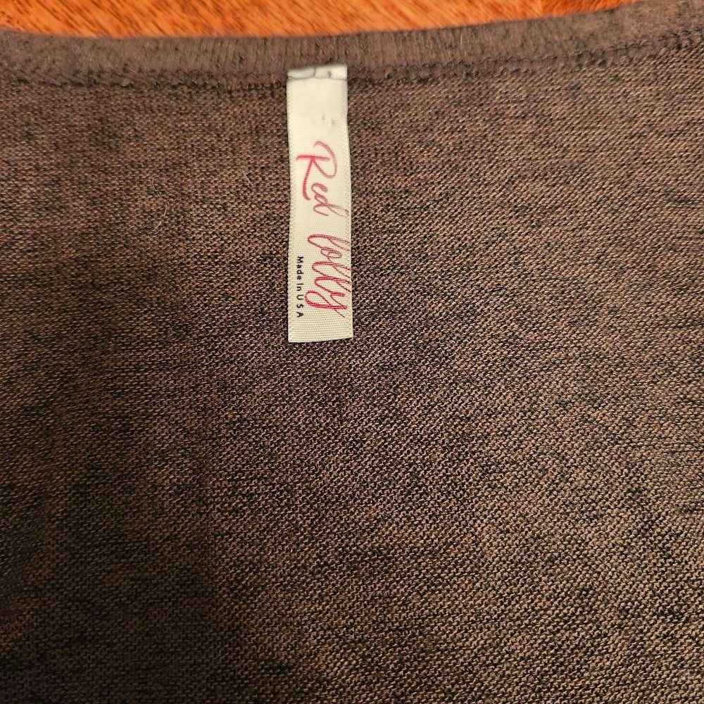 Women's Red Lolly Brown Open Front Cardigan S B2 - Picture 2 of 3